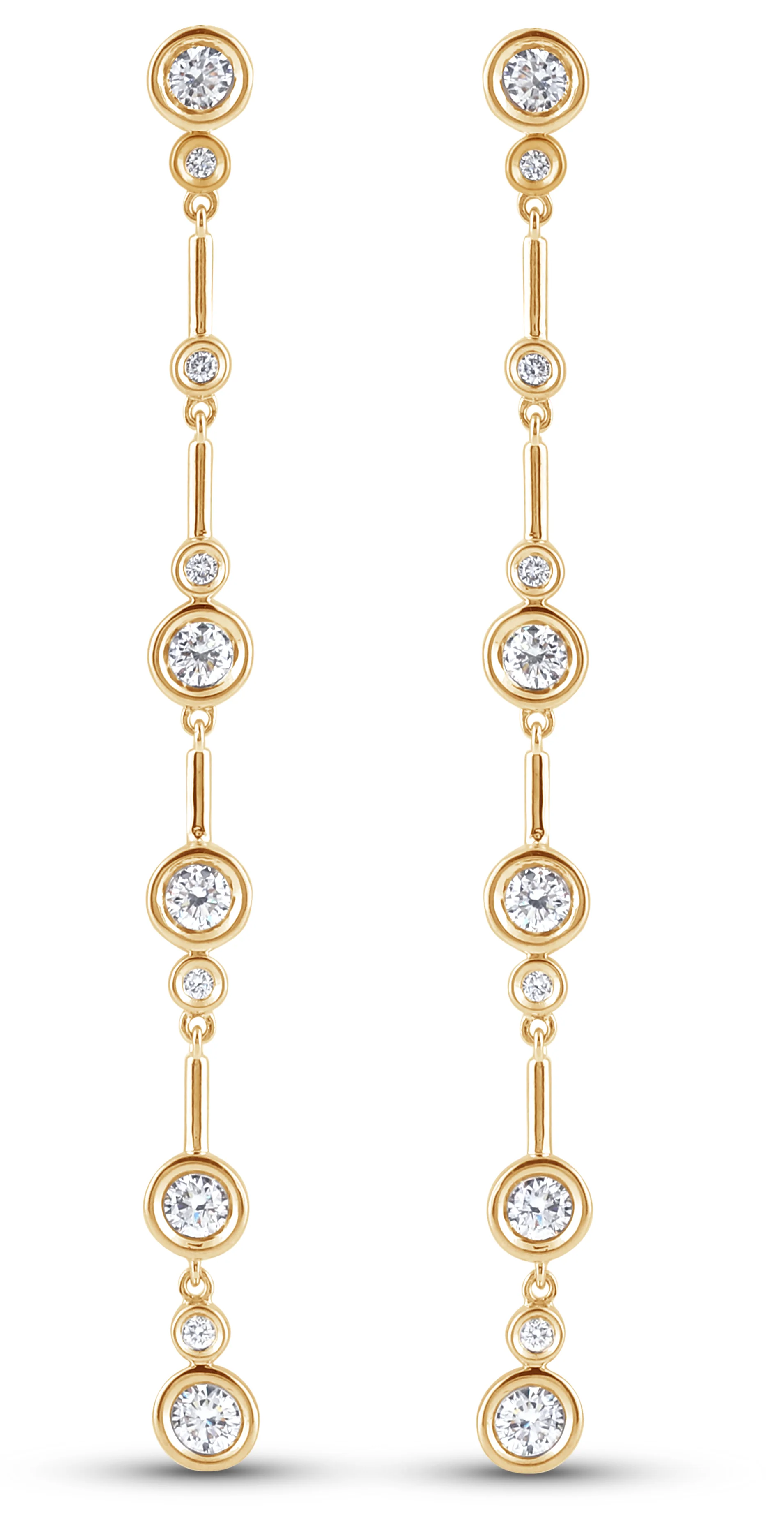 14K Gold & 1.0 TCW Lab-Grown Diamond Drop Earrings - Image 3