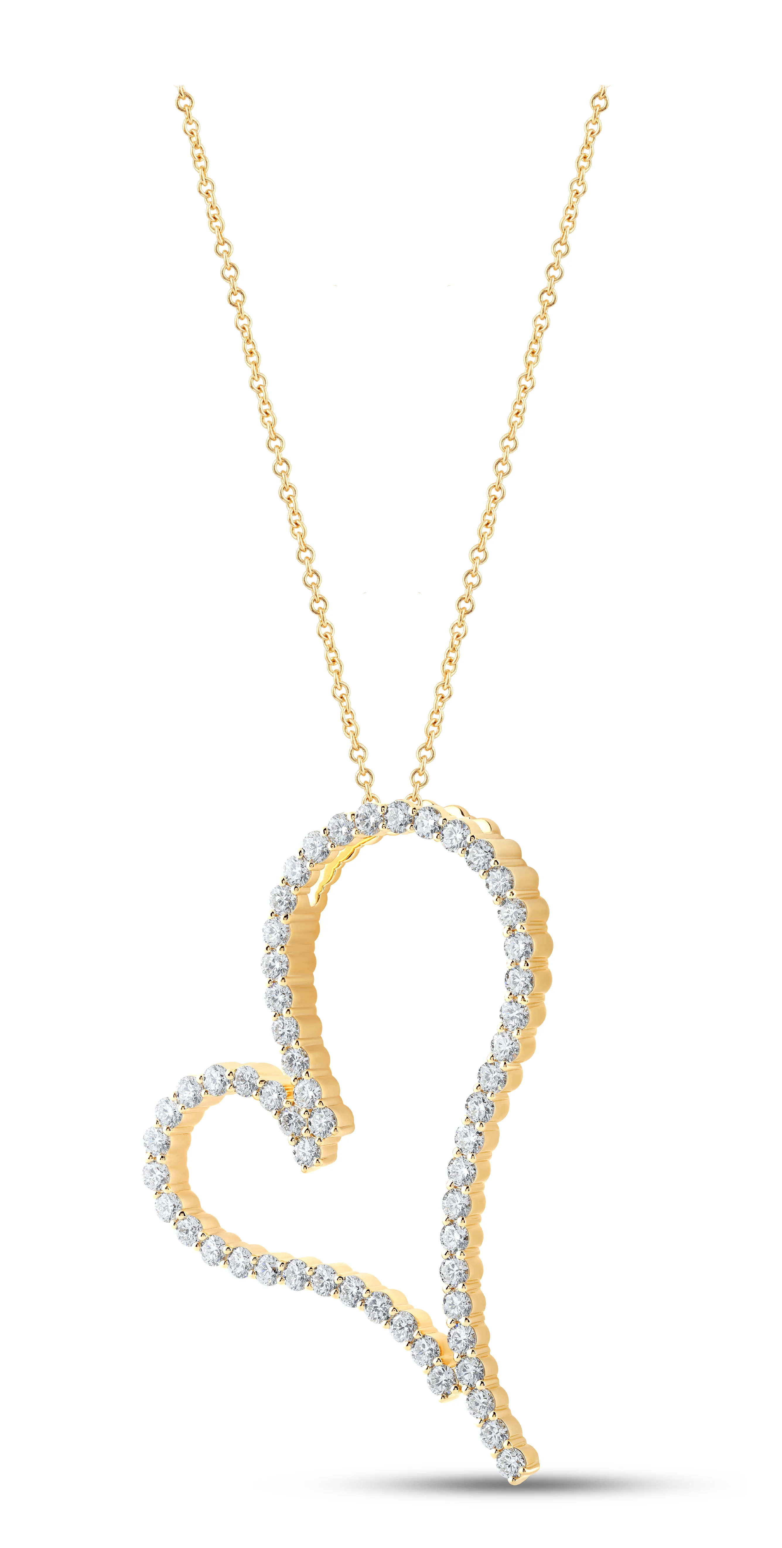 14K Gold & 1.25 TCW Lab Grown Diamond Heart Pendant - Image 4