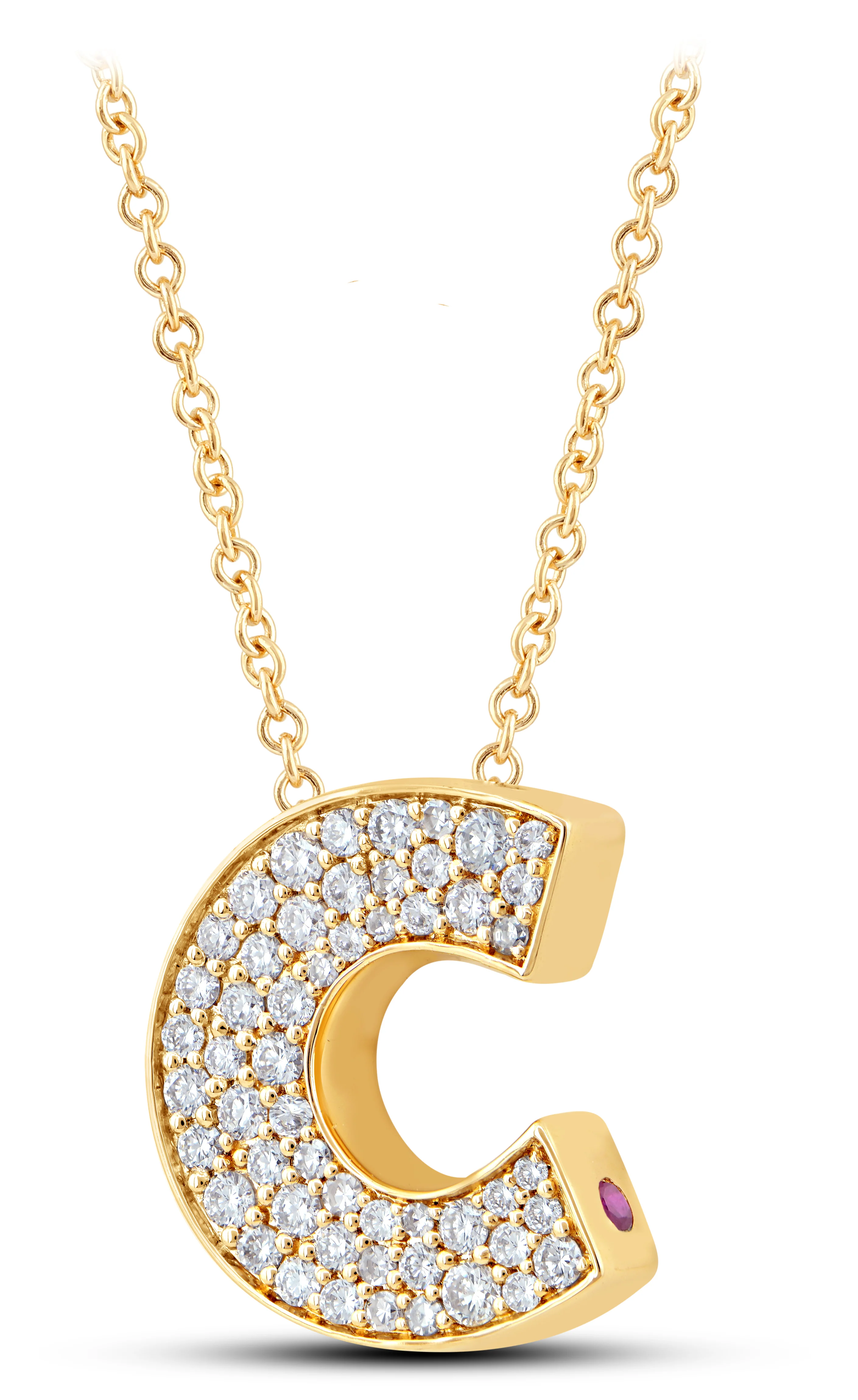 14K Gold Lab Grown Diamond Initial Necklace - Image 4