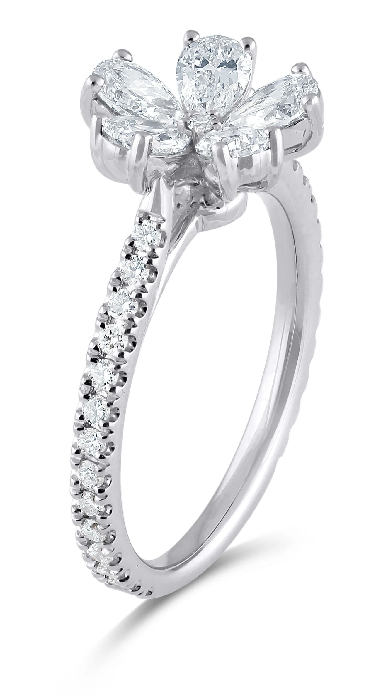 14K Gold & 1.35 TCW Lab-Grown Diamond Flower Ring - Image 2