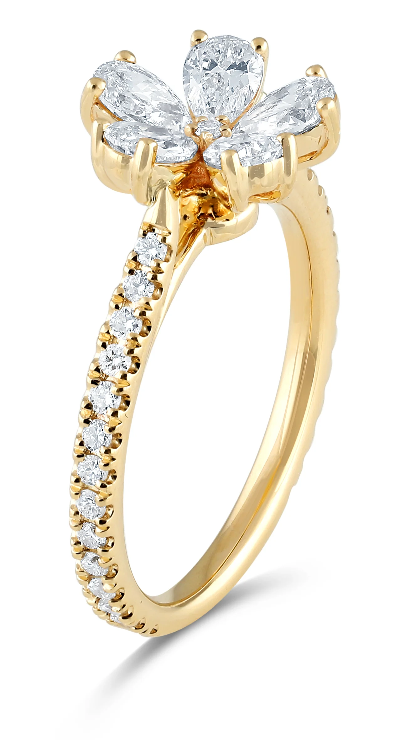 14K Gold & 1.35 TCW Lab-Grown Diamond Flower Ring - Image 5