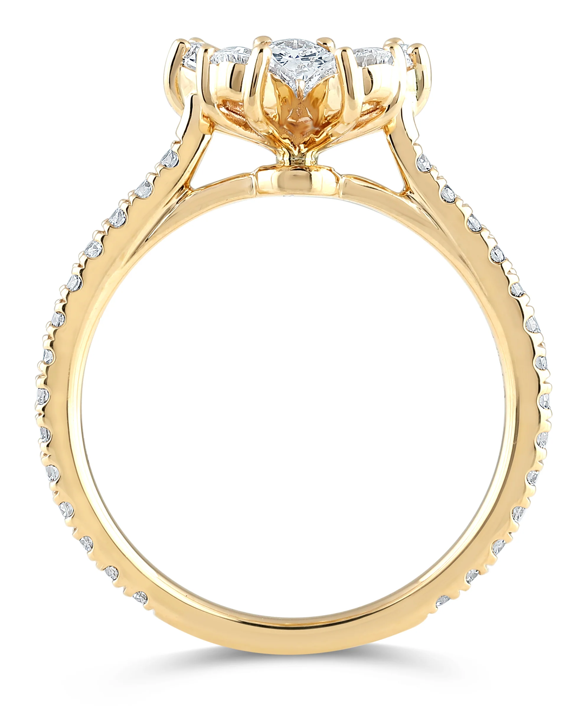 14K Gold & 1.35 TCW Lab-Grown Diamond Flower Ring - Image 6