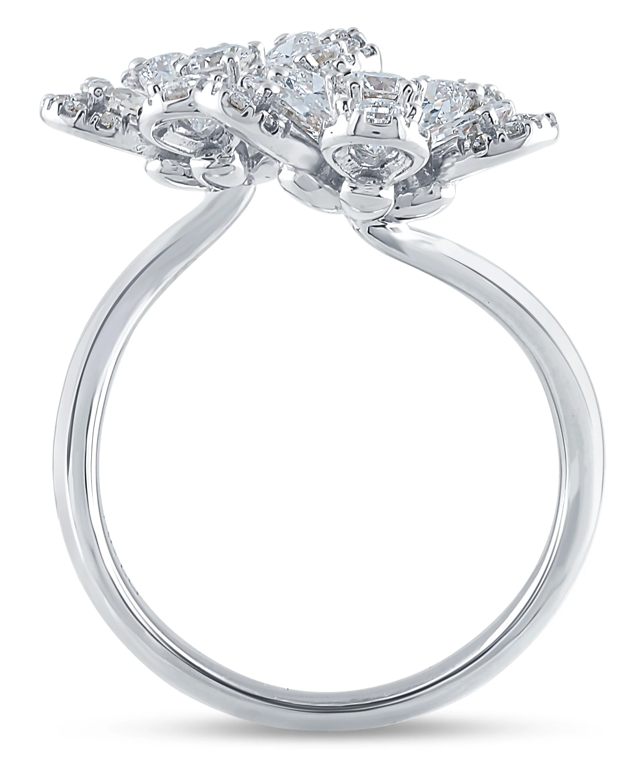 14K Gold & 2 TCW Lab-Grown Diamond Flower Wrap Ring - Image 3