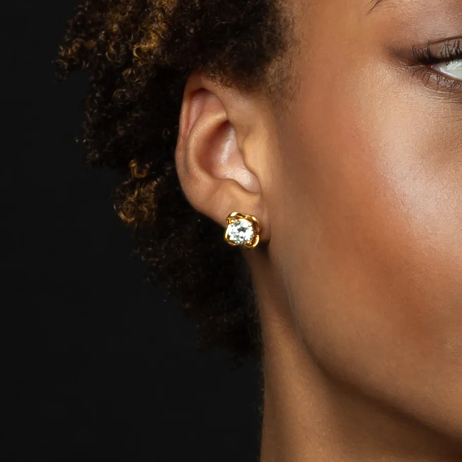 14K Gold & 2 TCW Lab-Grown Diamond Earrings with Removable Ear Jacket - Image 3