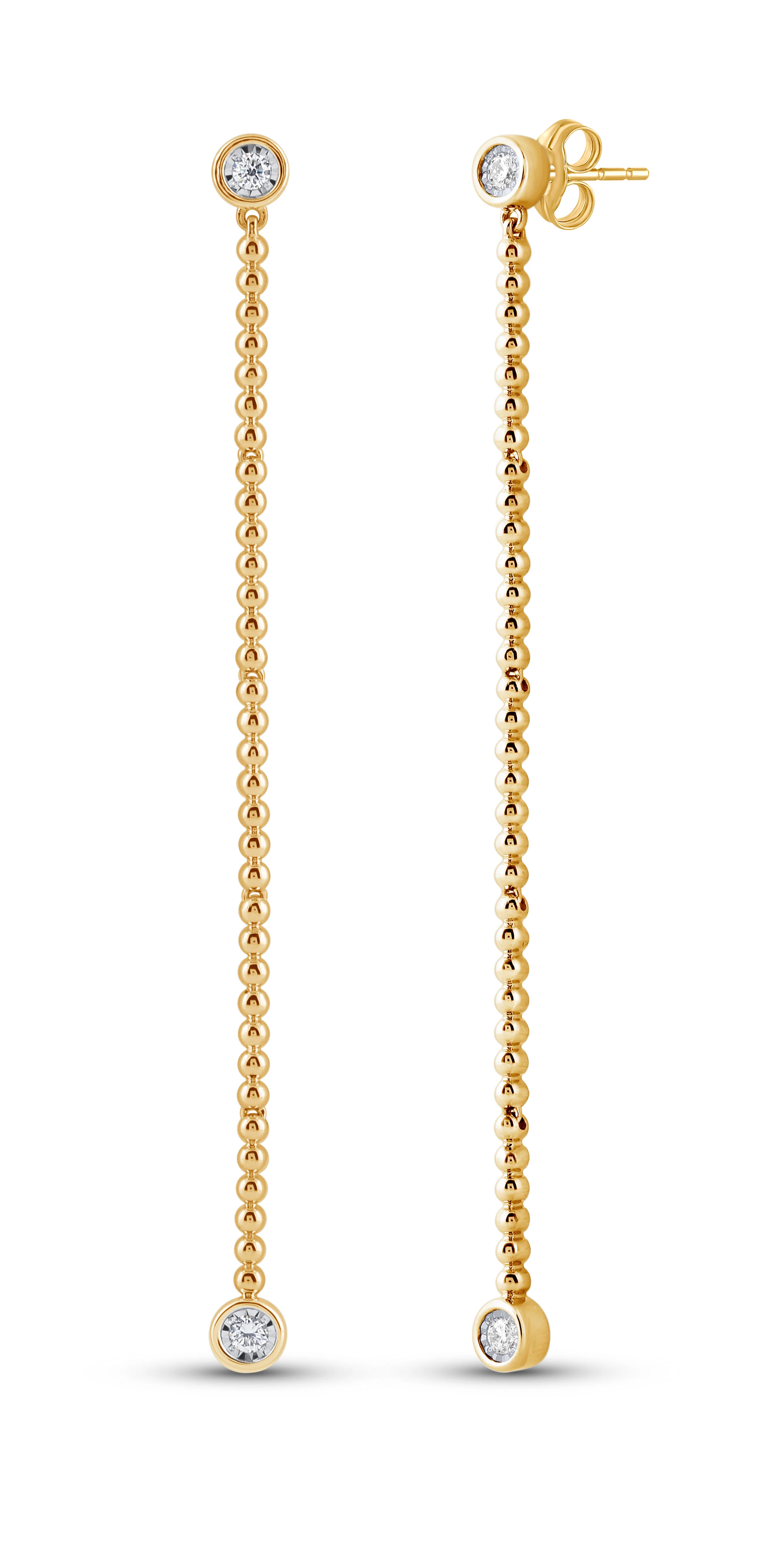 14K Gold & .20 TCW Lab-Grown Diamond Drop Earrings - Image 4