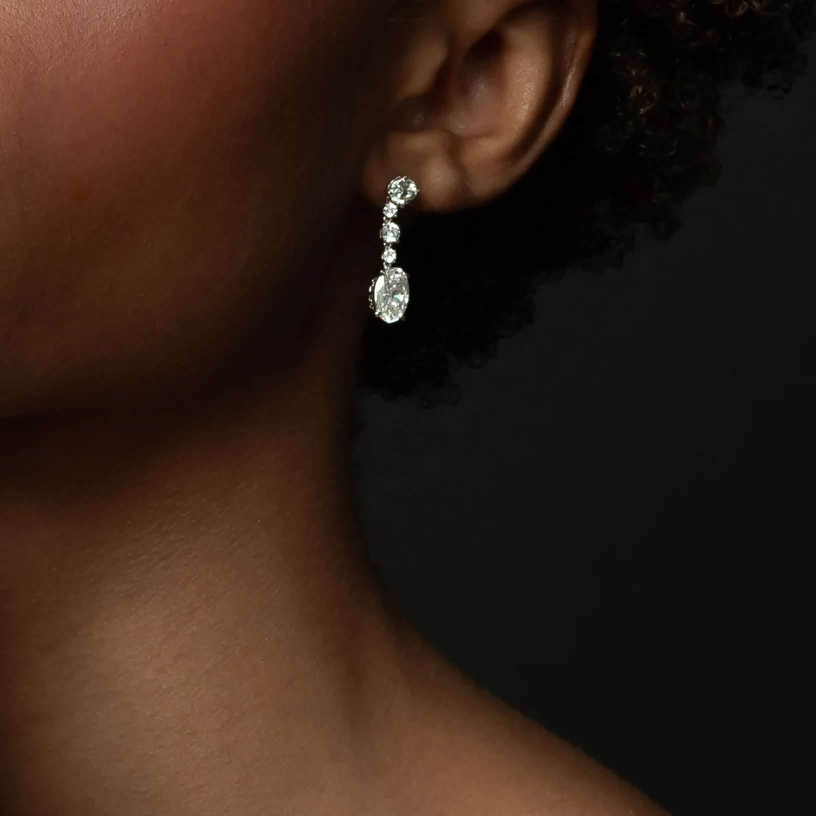 14K Gold & 4.23 TCW Lab-Grown Diamond Drop Earring - Image 5