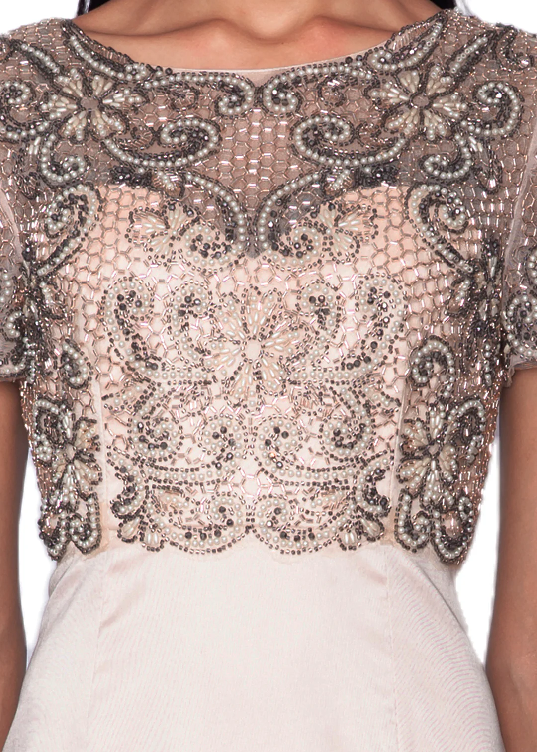 Beaded Mikado Fit and Flare Gown - Image 3