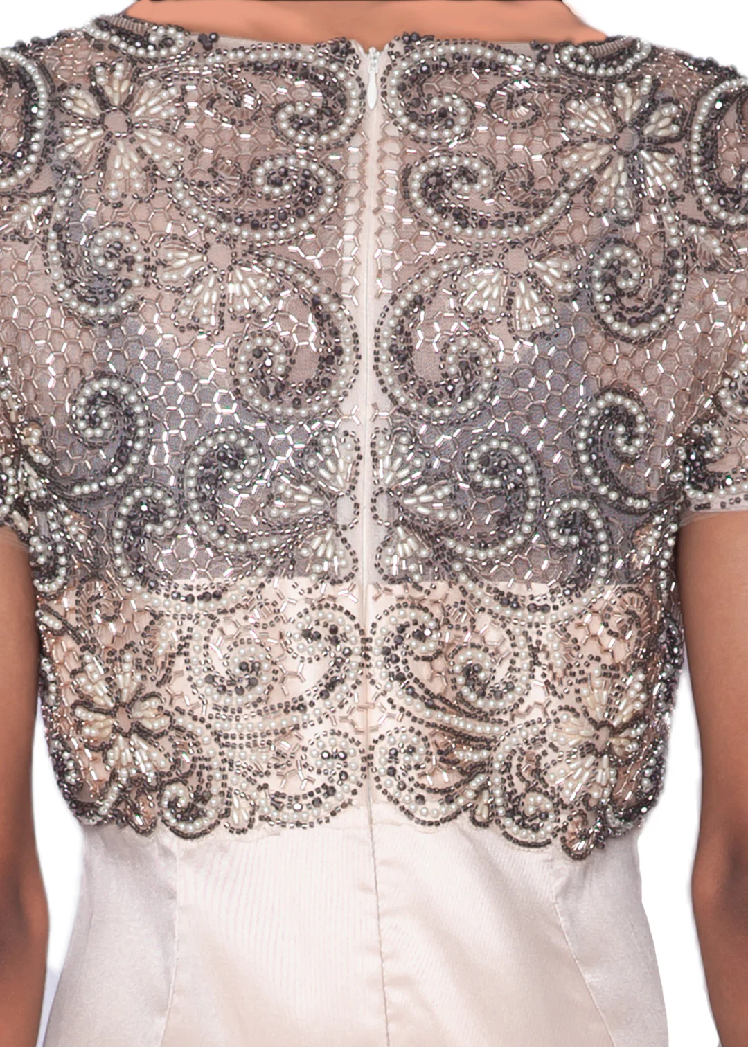 Beaded Mikado Fit and Flare Gown - Image 4