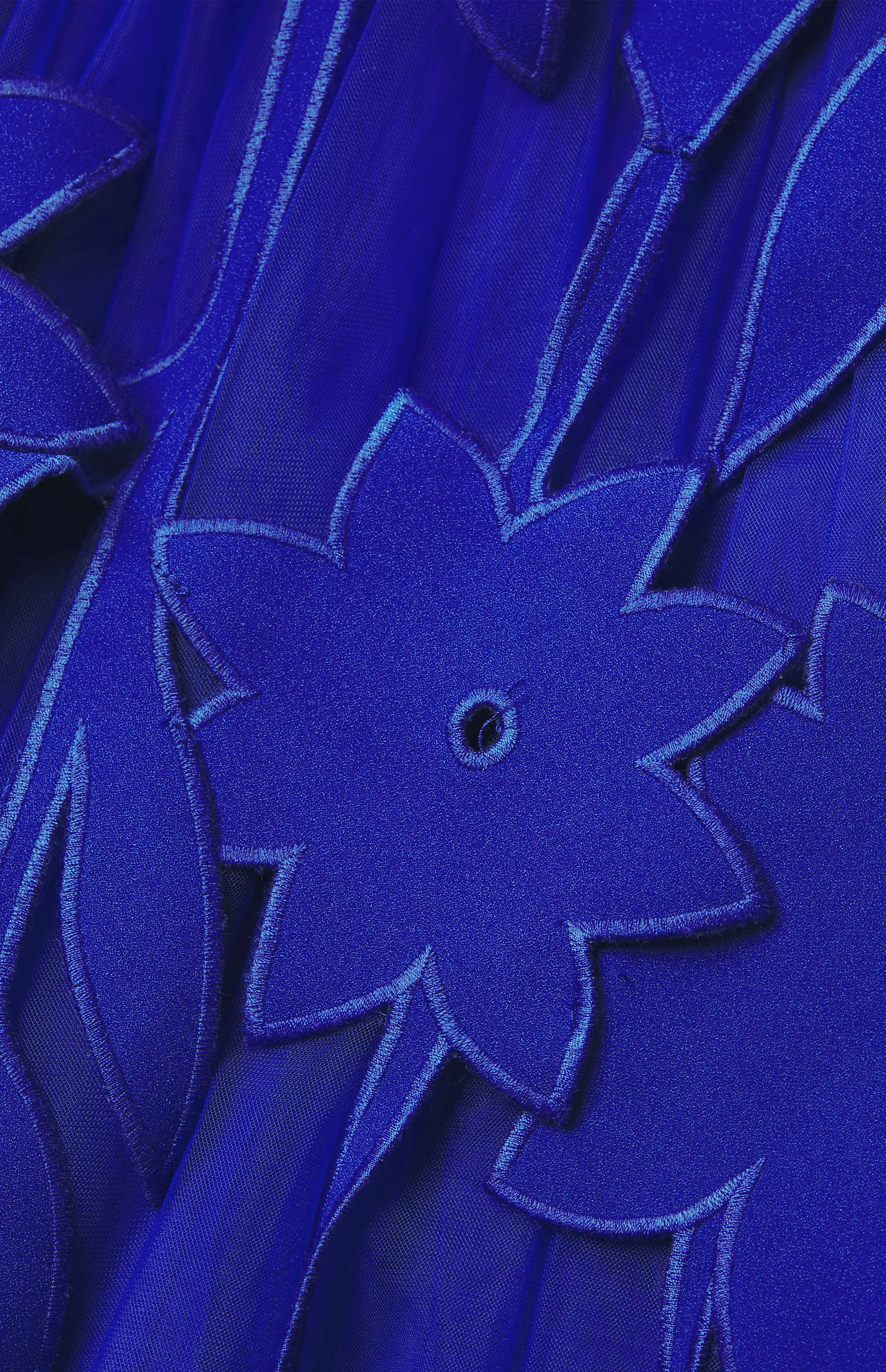 Crepe Dress with Laser Cut and Tulle Detail - Image 5