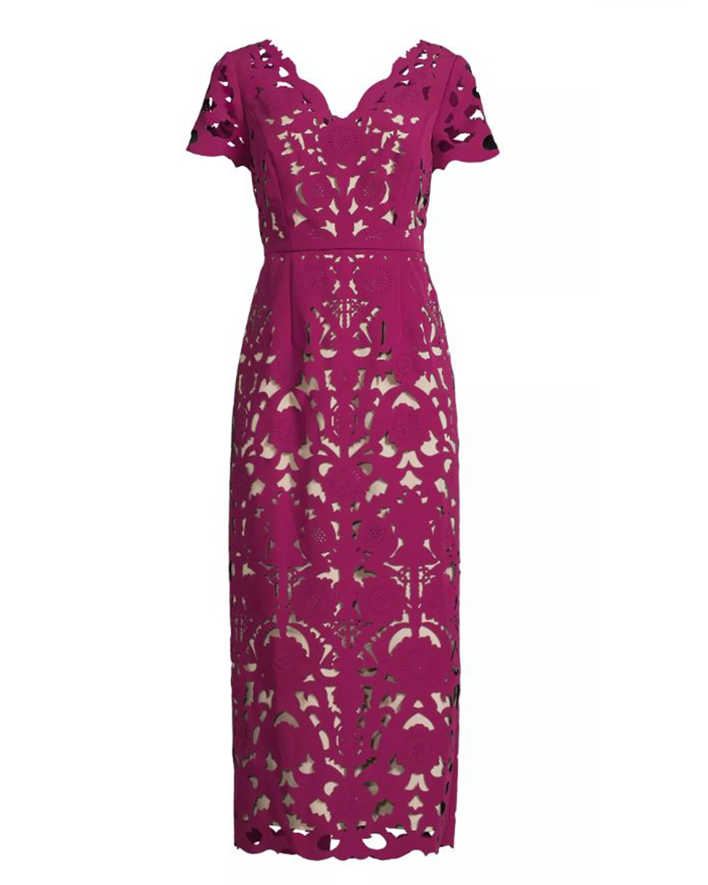 Floral Crepe Laser-Cut Midi Dress - Image 3