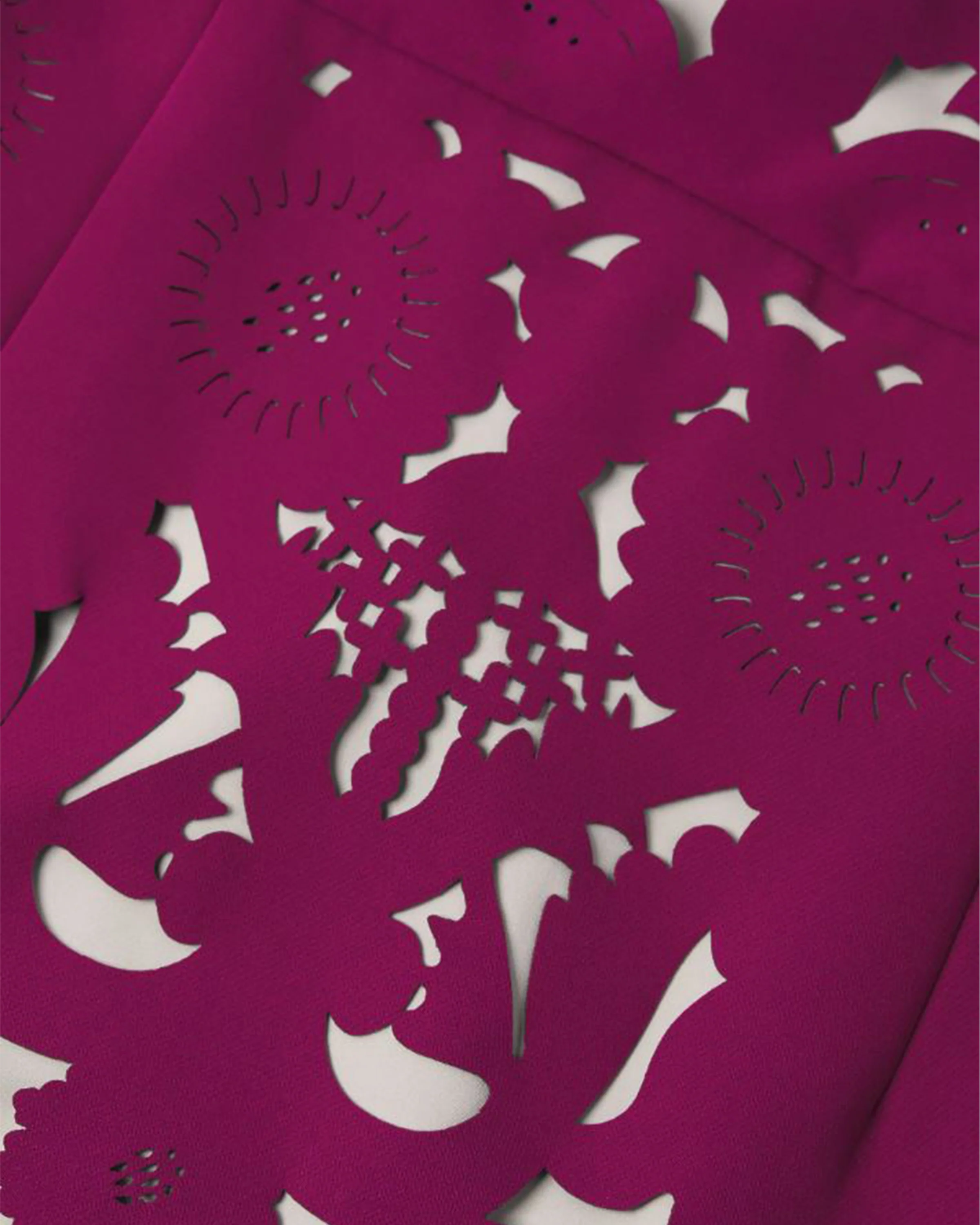 Floral Crepe Laser-Cut Midi Dress - Image 4