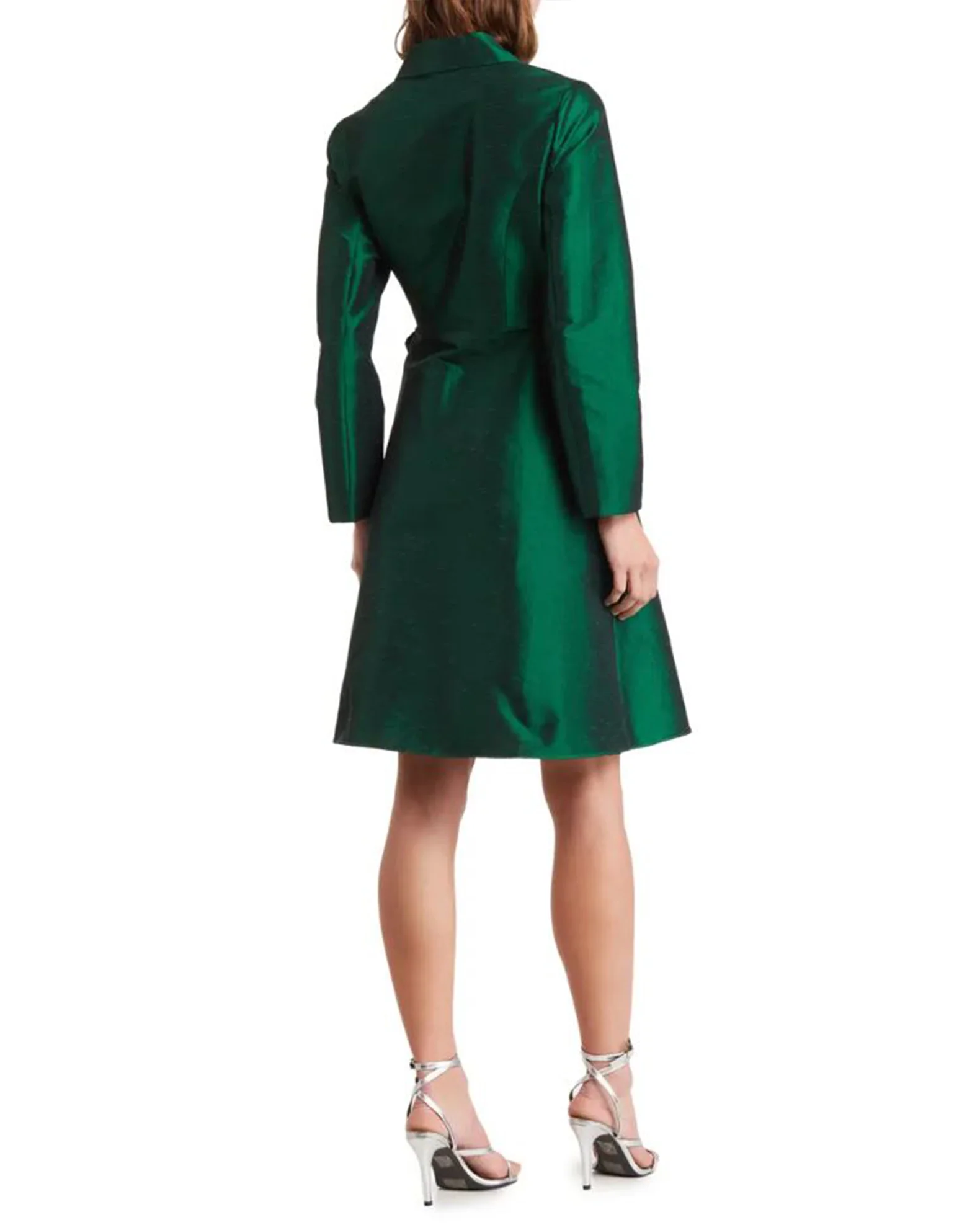 FOCUS by SHANI - Dupioni Wrap Dress in Green - Image 2