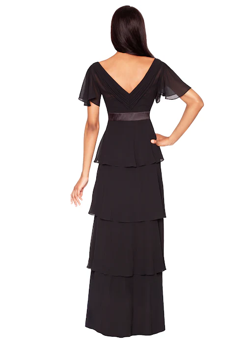 FOCUS by Shani - Georgette Ruffle Tiered Gown - Image 3