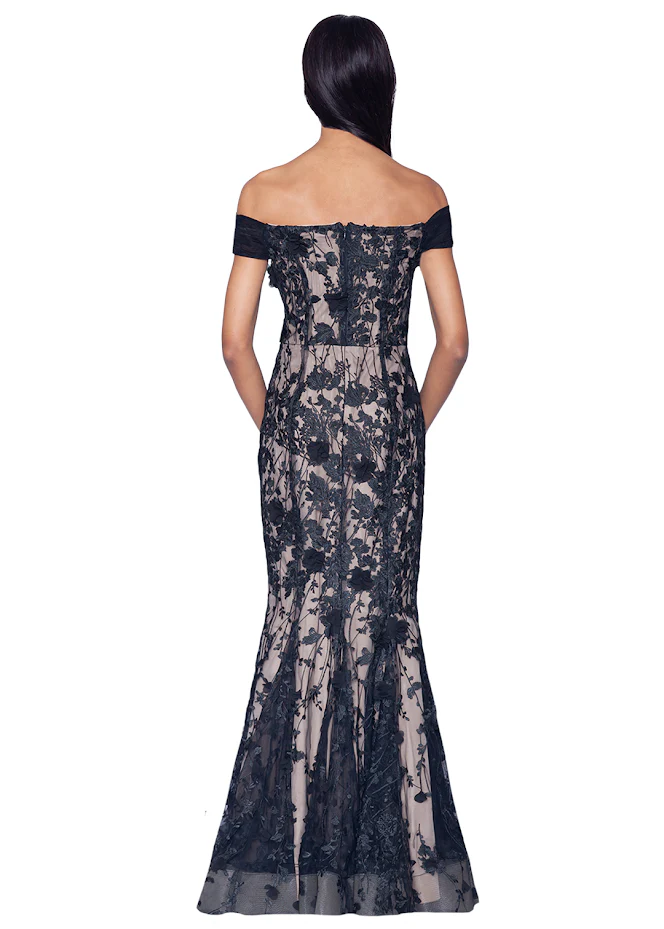 Off The Shoulder Flyaway Bodice Mermaid Gown - Image 2