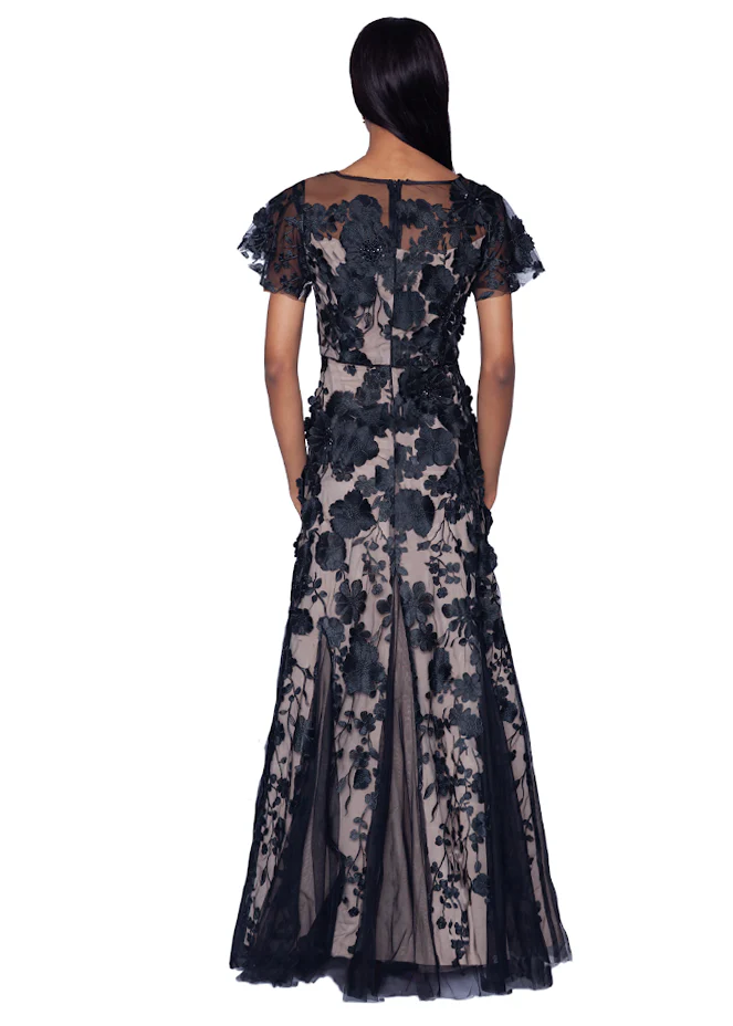 PREORDER - 3D Floral Fit and Flare Gown - Image 2