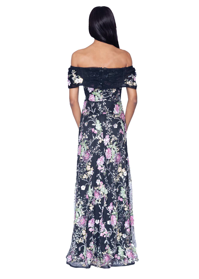 Off The Shoulder Novelty Embroidery Gown - Image 2