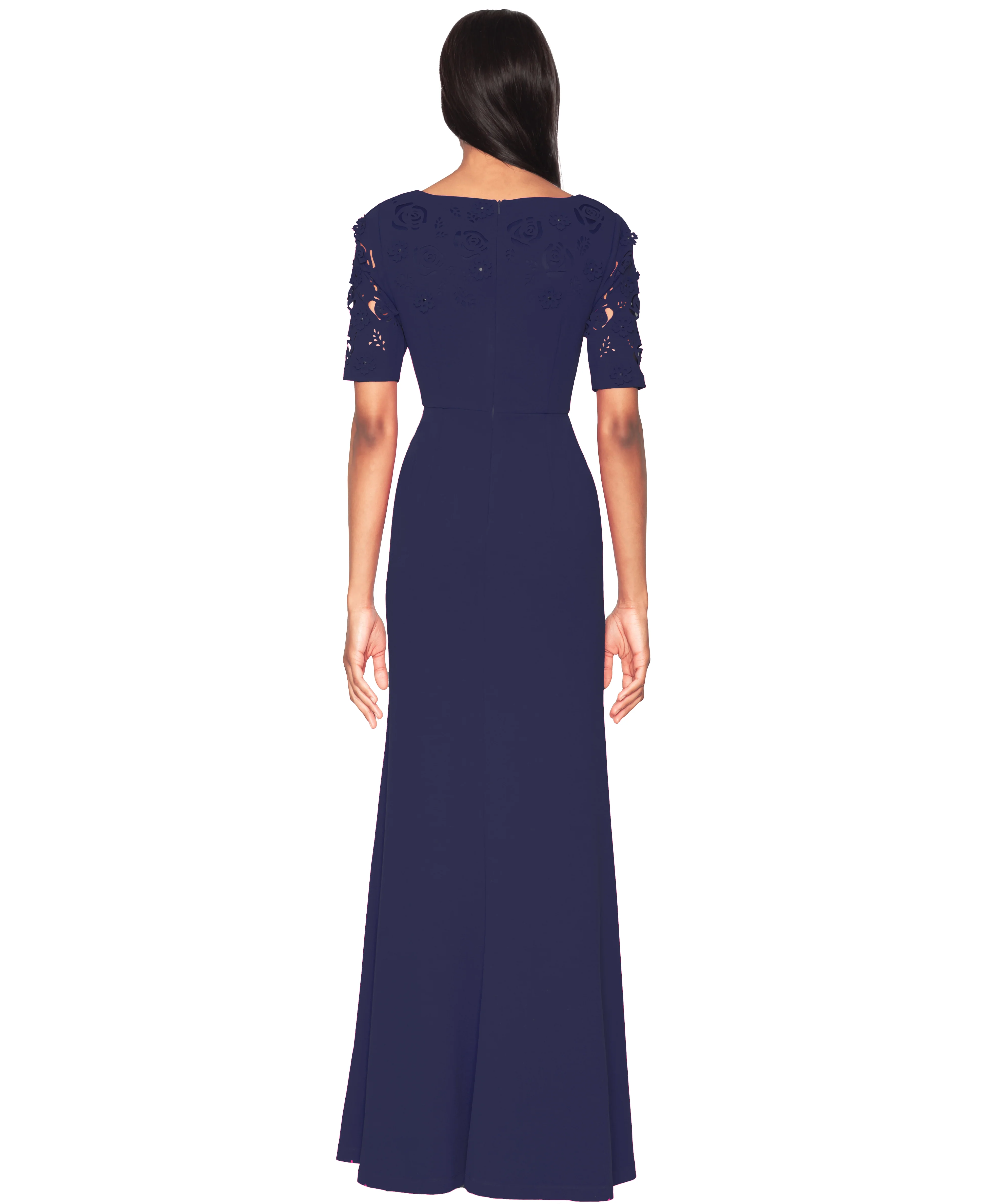 White Tie by Shani - V-Neck Laser Cut Gown - Image 3